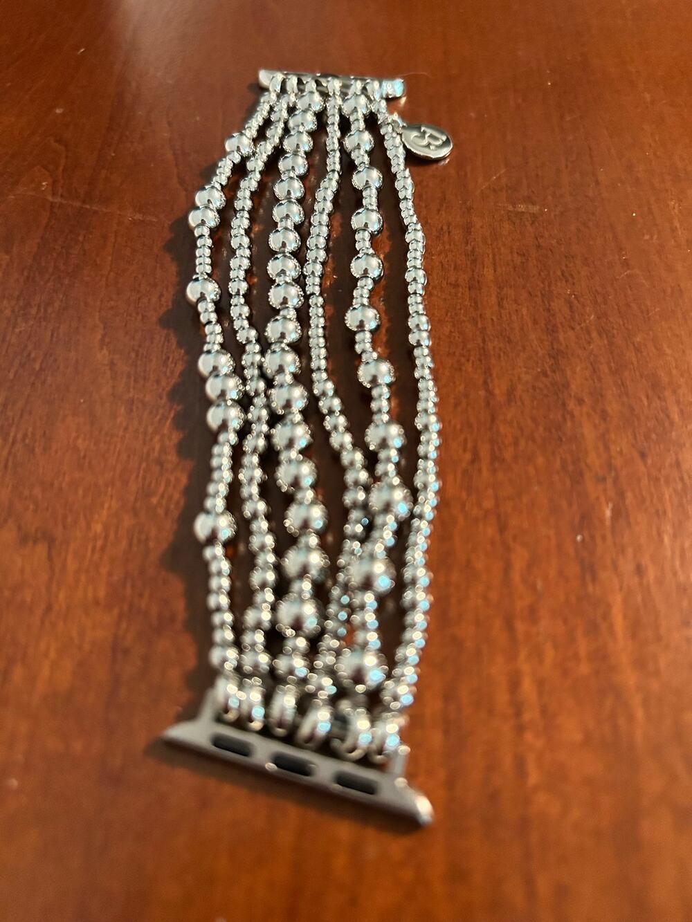 Cape Diablo Silver Beaded Stretch Smart Watch Band Strap Boho